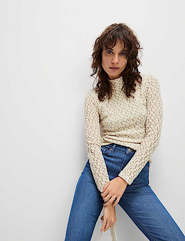 Cotton Blend Lace Top - TW