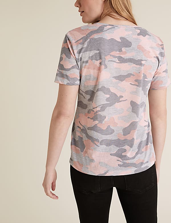 Camo Crew Neck Relaxed T-Shirt