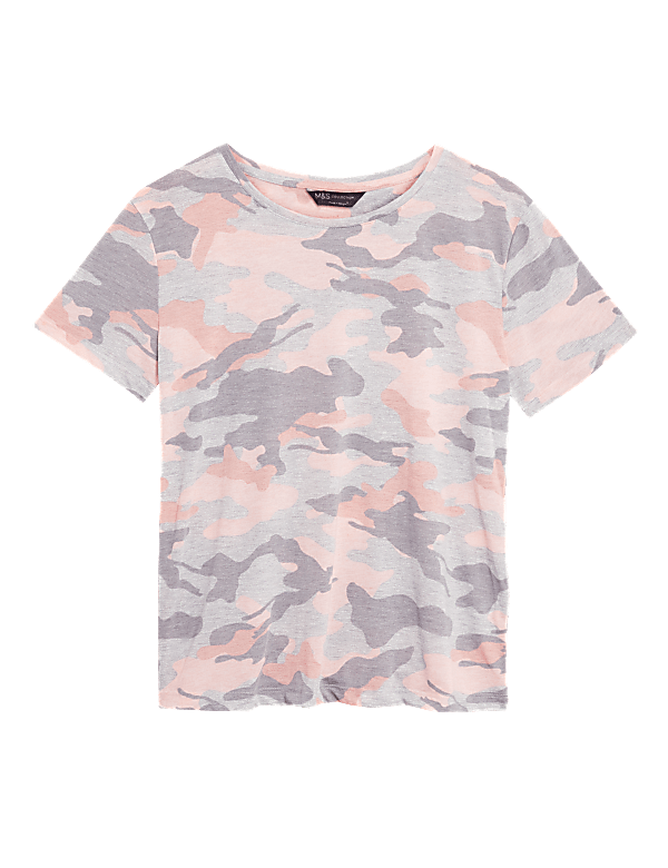 Camo Crew Neck Relaxed T-Shirt