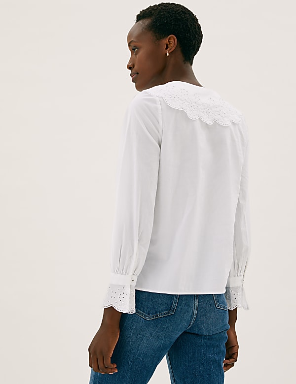 Pure Cotton Embroidered Regular Fit Blouse
