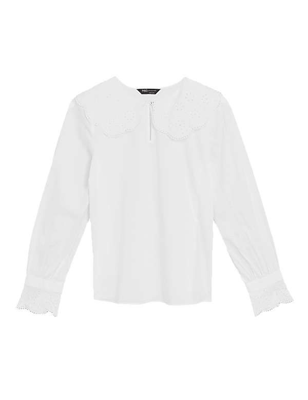 Pure Cotton Embroidered Regular Fit Blouse