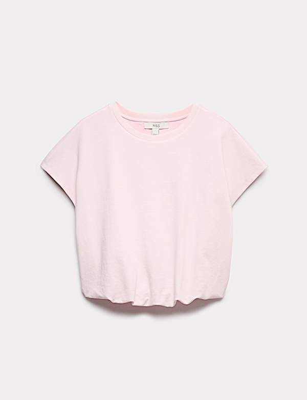 Cotton Rich Bubble Hem T-Shirt - KR