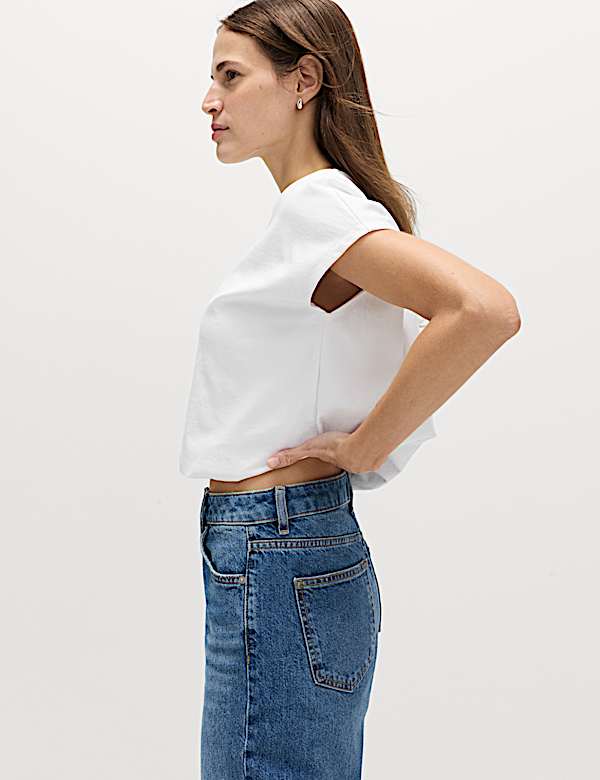 Cotton Rich Bubble Hem T-Shirt - NO