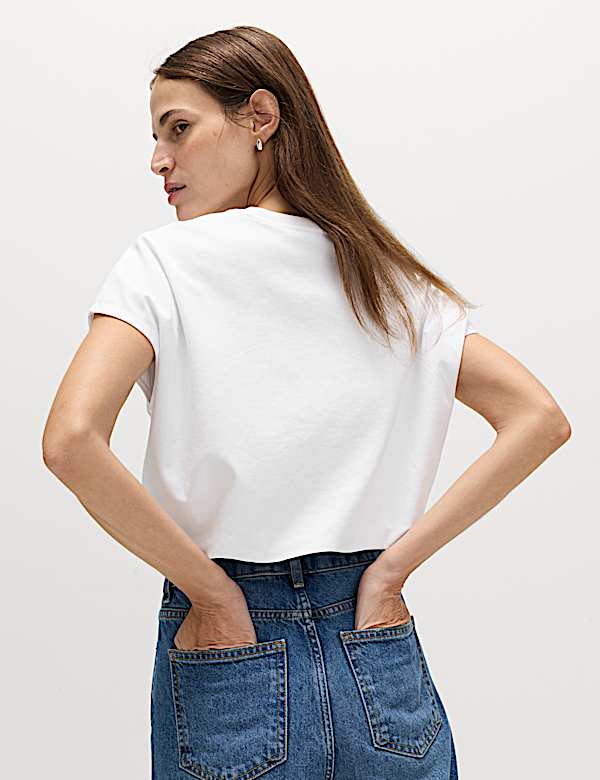 Cotton Rich Bubble Hem T-Shirt - NO