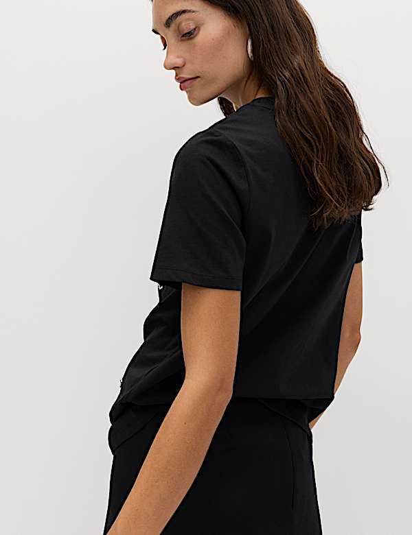 Pure Cotton Embellished T-Shirt - HU