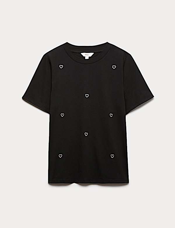 Pure Cotton Embellished T-Shirt - HU