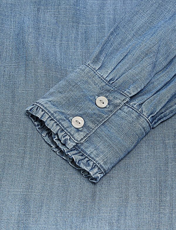 Pure Tencel™ Denim Peter Pan Collar Shirt