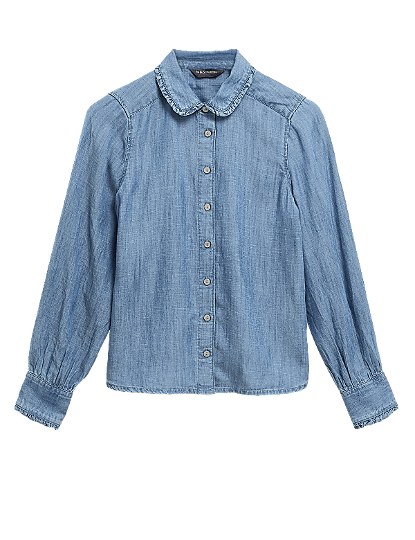 Pure Tencel™ Denim Peter Pan Collar Shirt