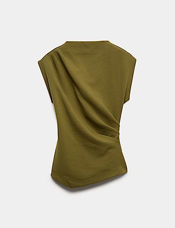 Top drap&eacute; sans manches en coton - CH