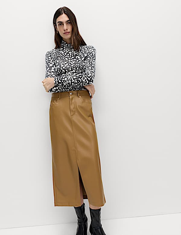 Funnel Neck Long Sleeve Slim Fit Top with Wool - VN