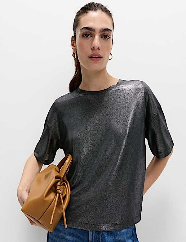 Γυαλιστερό μεταλλιζέ t-shirt - GR