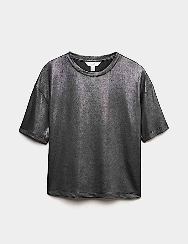 Γυαλιστερό μεταλλιζέ t-shirt - GR