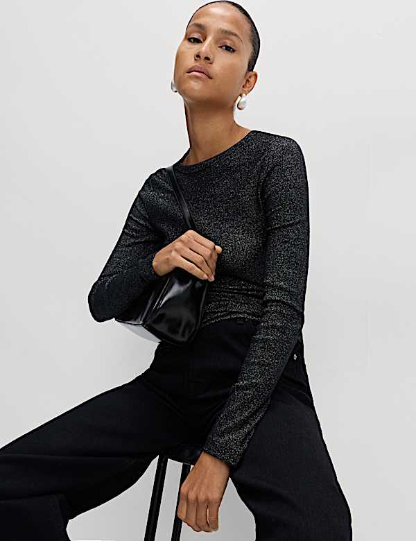 Cotton Rich Sparkly Ribbed Top - JP