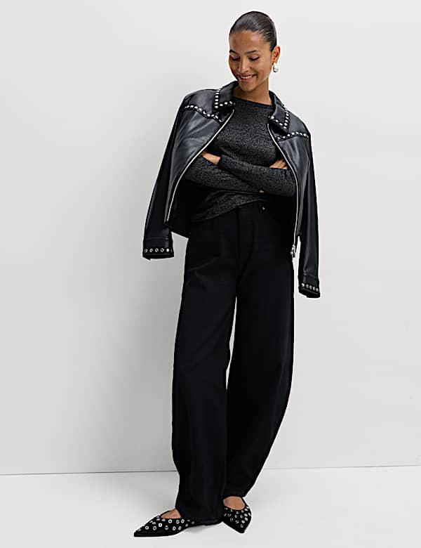 Cotton Rich Sparkly Ribbed Top - JP