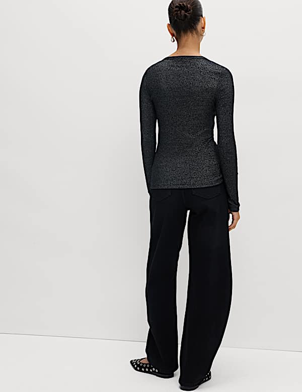 Cotton Rich Sparkly Ribbed Top - JP