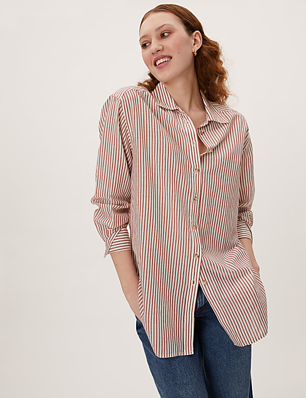 Pure Cotton Striped Long Sleeve Shirt