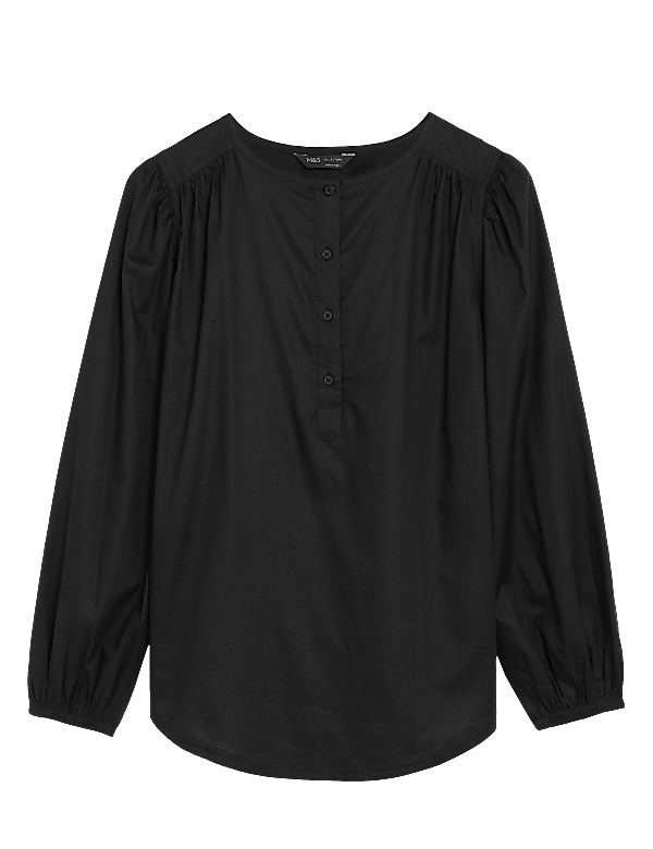 Pure Cotton Regular Fit Long Sleeve Blouse