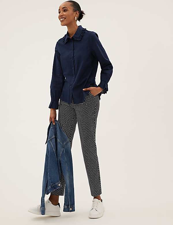 Pure Cotton Regular Fit Frill Detail Shirt
