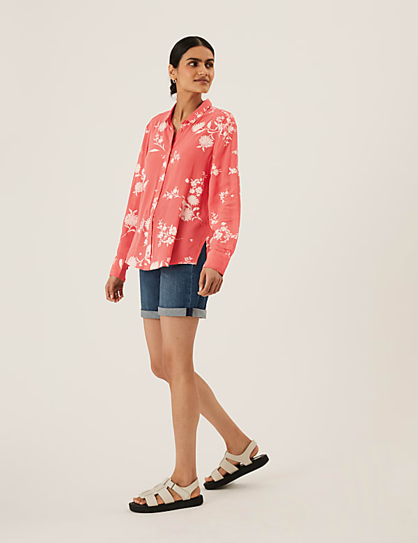 Floral Regular Fit Longline Shirt