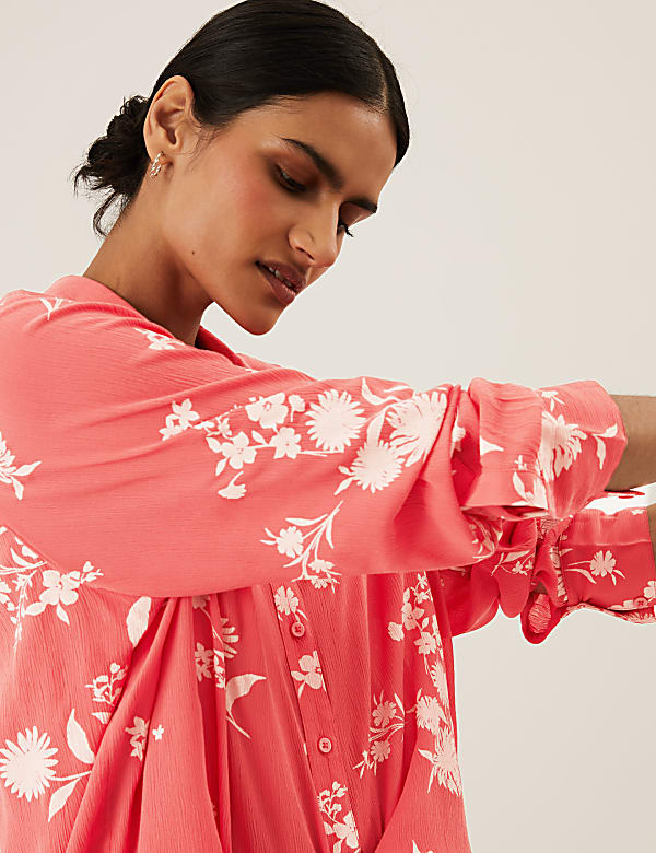 Floral Regular Fit Longline Shirt