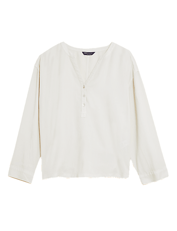 Pure Tencel™ Oversized Long Sleeve Blouse