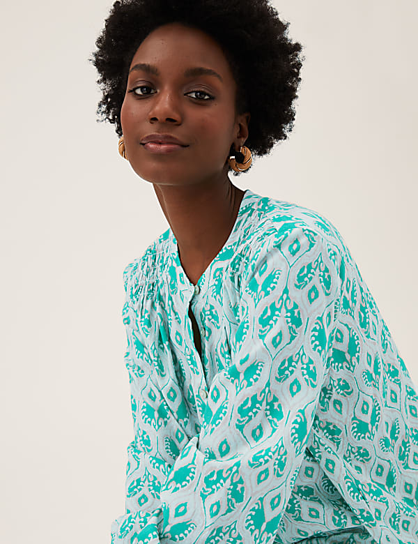 Pure Cotton Printed Regular Fit Blouse