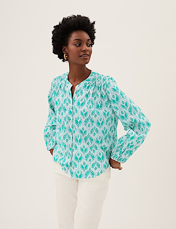 Pure Cotton Printed Regular Fit Blouse