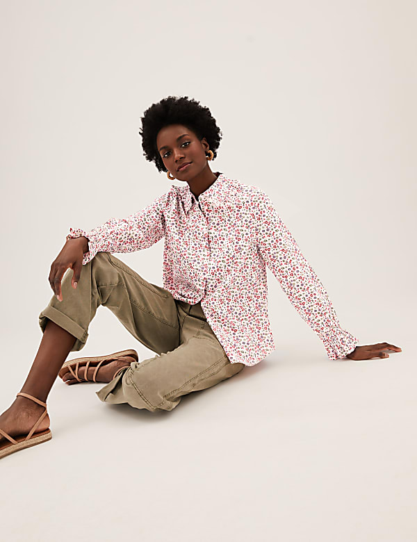 Pure Cotton Floral Regular Fit Shirt