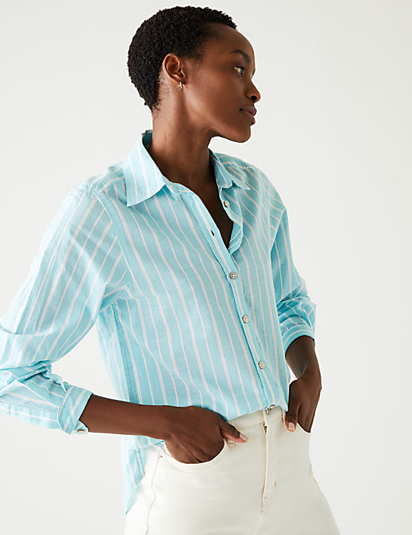 Pure Cotton Striped Regular Fit Shirt