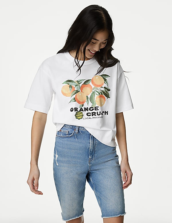 Pure Cotton Printed Oversized T-Shirt
