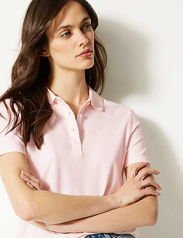 Buy Pure Cotton Fitted Polo Shirt at Marks Spencer