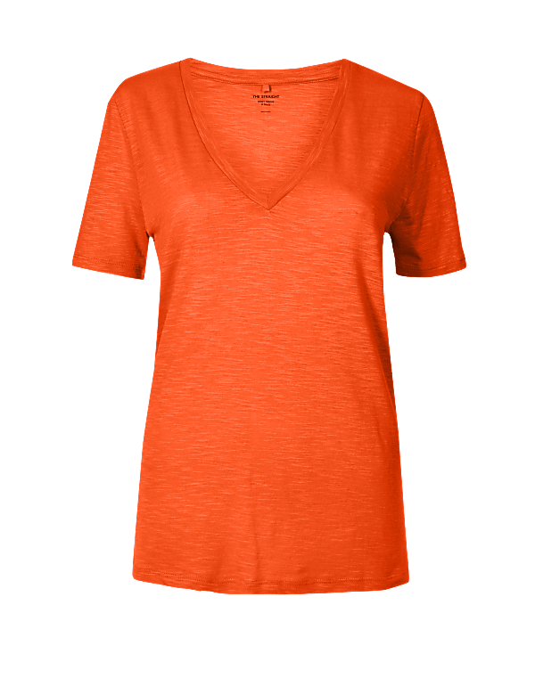 Cotton Rich Straight Fit Slub T-Shirt
