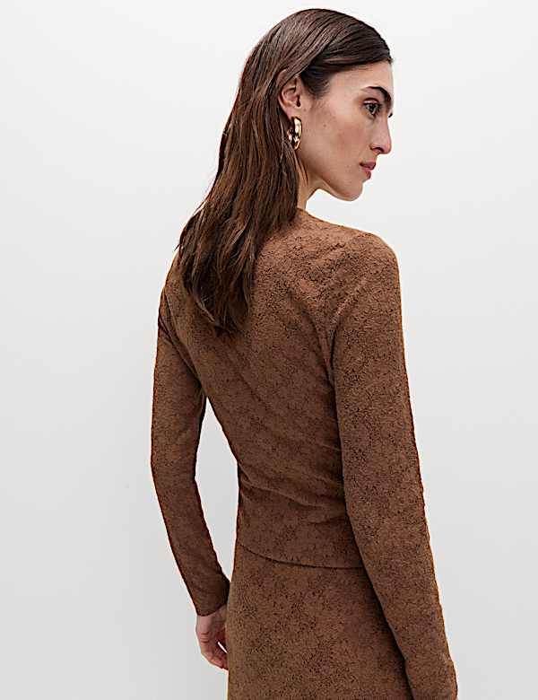 Flower Detail Button Through Cosy Top - AT