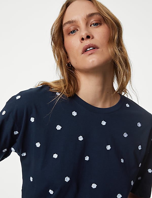 Pure Cotton Embroidered T-Shirt
