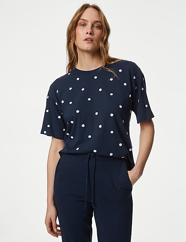 Pure Cotton Embroidered T-Shirt