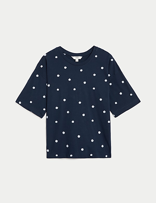 Pure Cotton Embroidered T-Shirt - NL