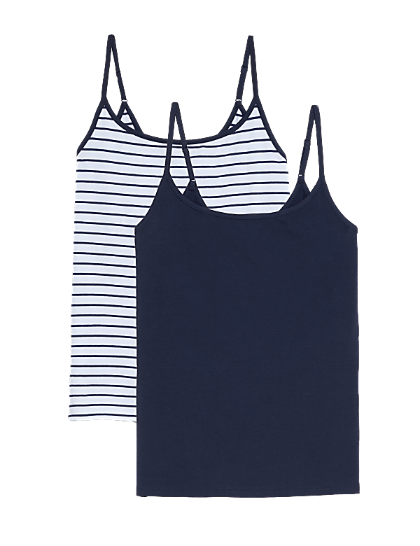 2pk Cotton Rich Slim Fit Cami Tops