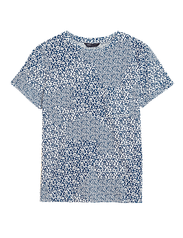 Pure Cotton Printed Crew Neck T-Shirt