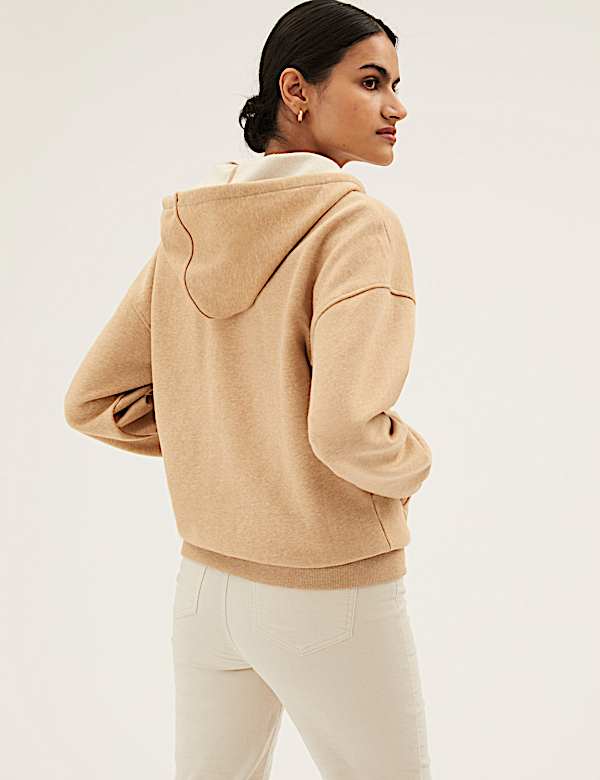 Cotton Rich Relaxed Zip Up Hoodie