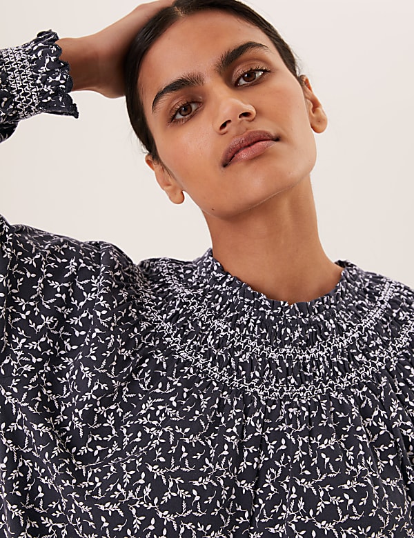 Pure Cotton Printed Long Sleeve Top