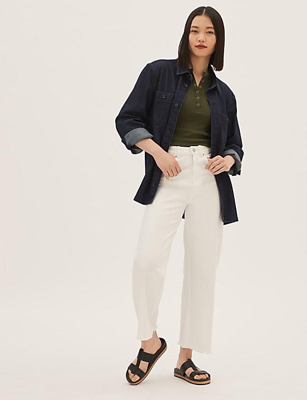 Cotton Rich Ribbed Long Sleeve Top