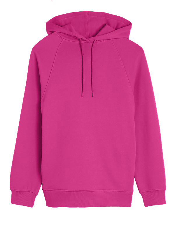 Pure Cotton Long Sleeve Longline Hoodie