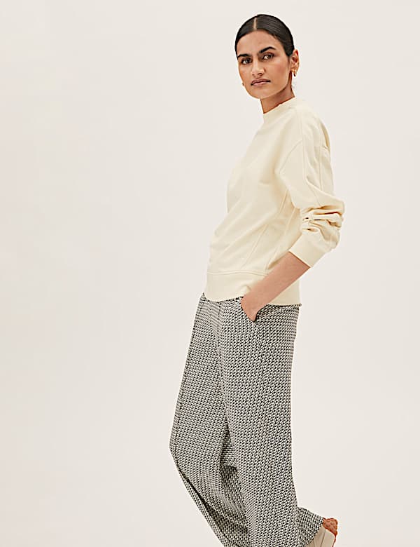 Pure Cotton High Neck Sweatshirt