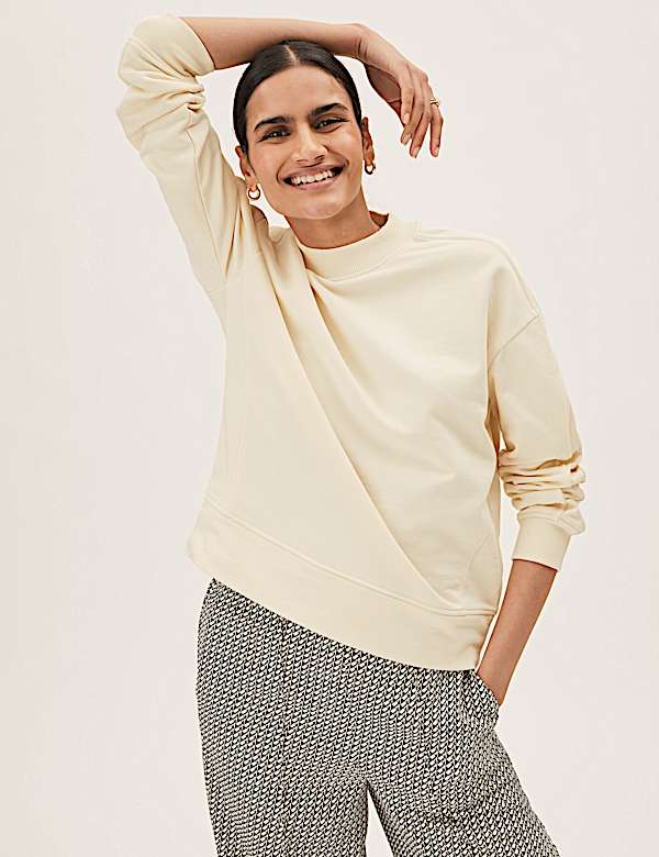 Pure Cotton High Neck Sweatshirt