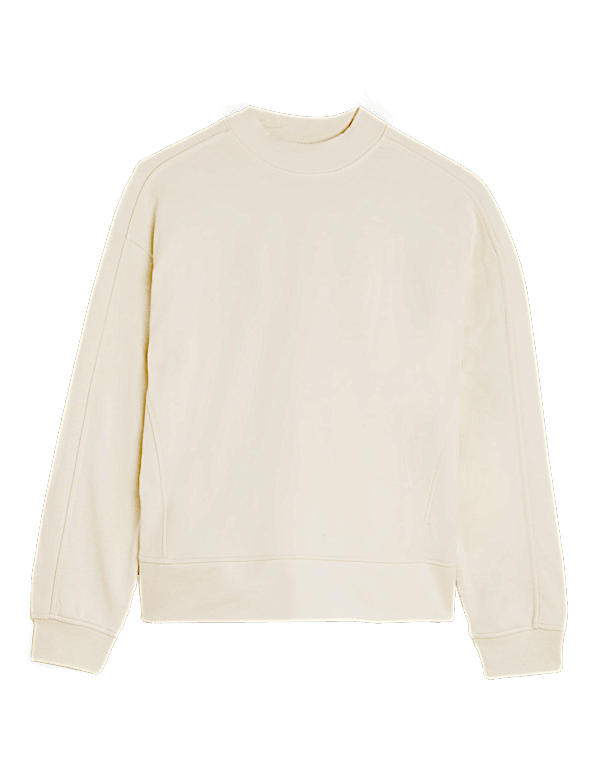 Pure Cotton High Neck Sweatshirt