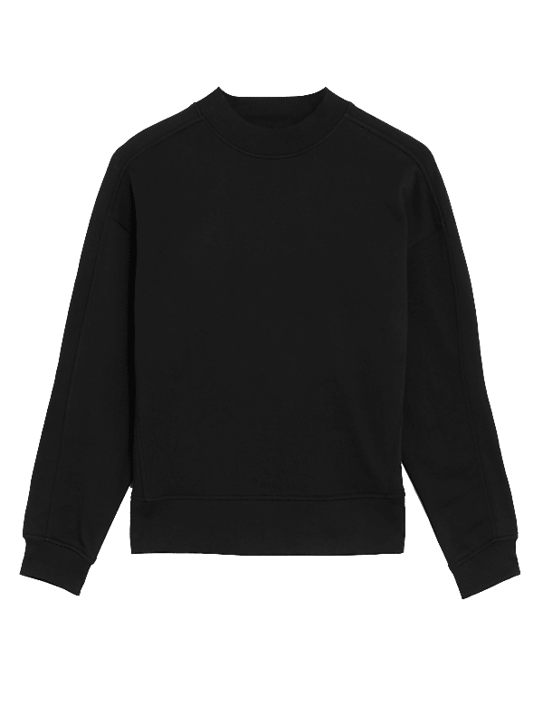 Pure Cotton High Neck Sweatshirt