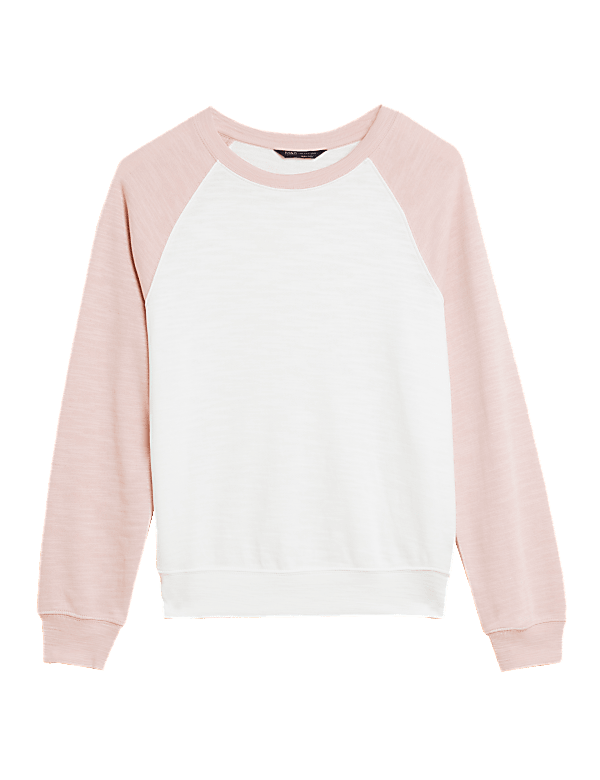 Pure Cotton Colour Block Sweatshirt