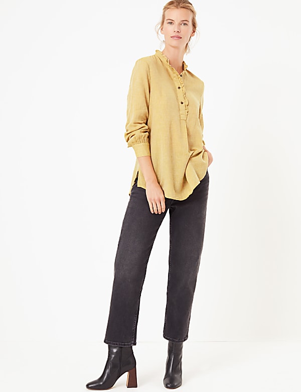 Cotton Rich Longline Blouse