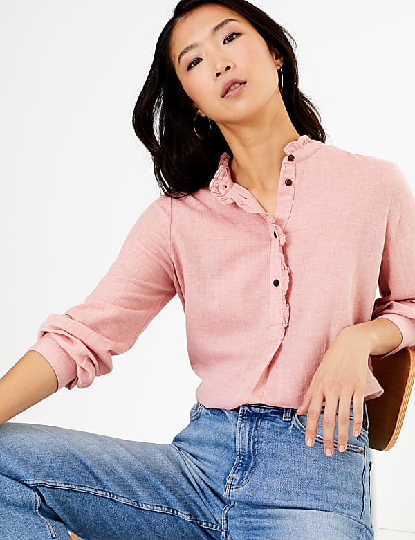 Cotton Rich Longline Blouse