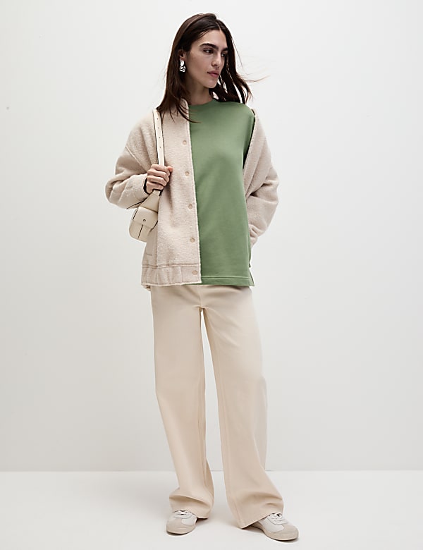 Cotton Rich Oversized Longline Sweatshirt